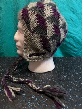 Dakine Earflap Beanie in Gray & Purple